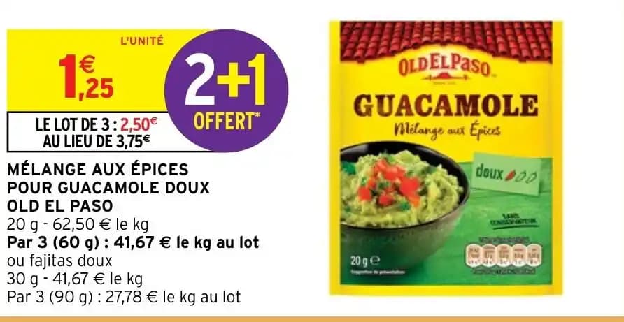 MÉLANGE AUX ÉPICES POUR GUACAMOLE DOUX OLD EL PASO