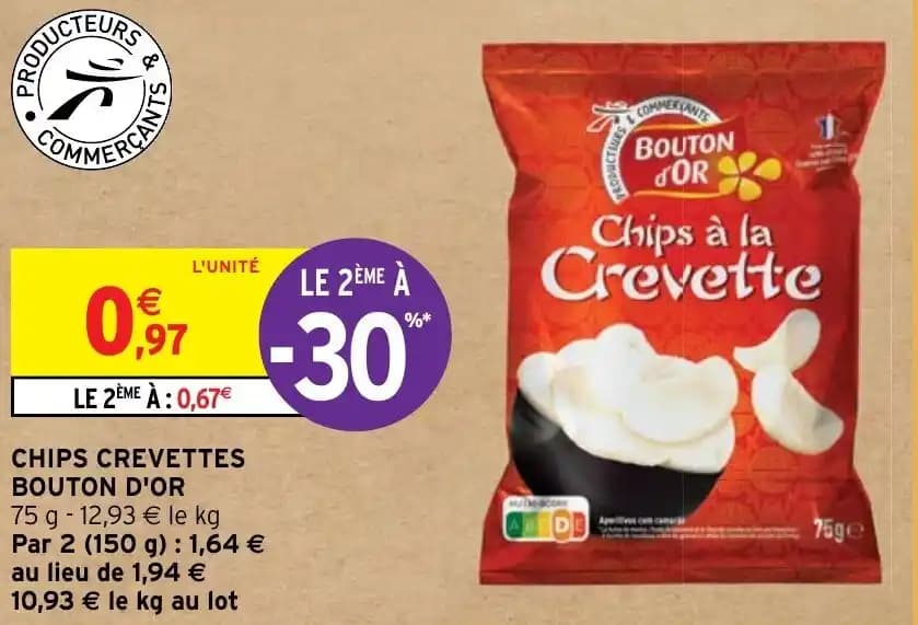 CHIPS CREVETTES BOUTON D'OR