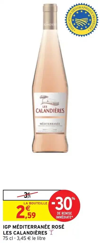 IGP MÉDITERRANÉE ROSÉ LES CALANDIÈRES