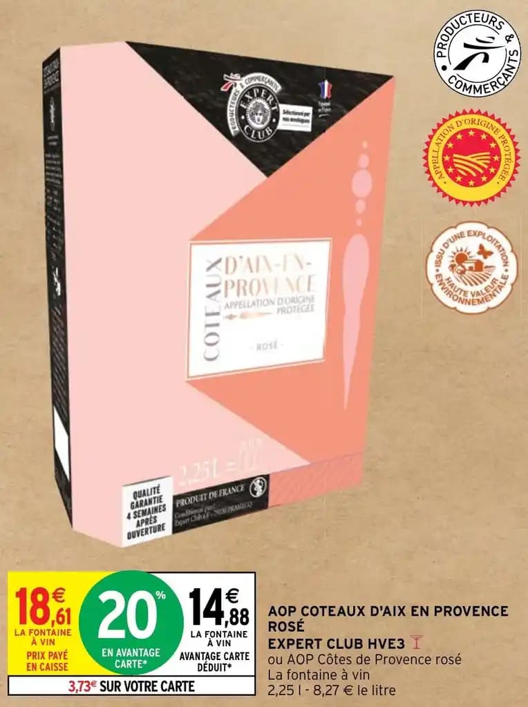 AOPCOTEAUX D'AIX EN PROVENCE ROSÉ EXPERT CLUB HVE3