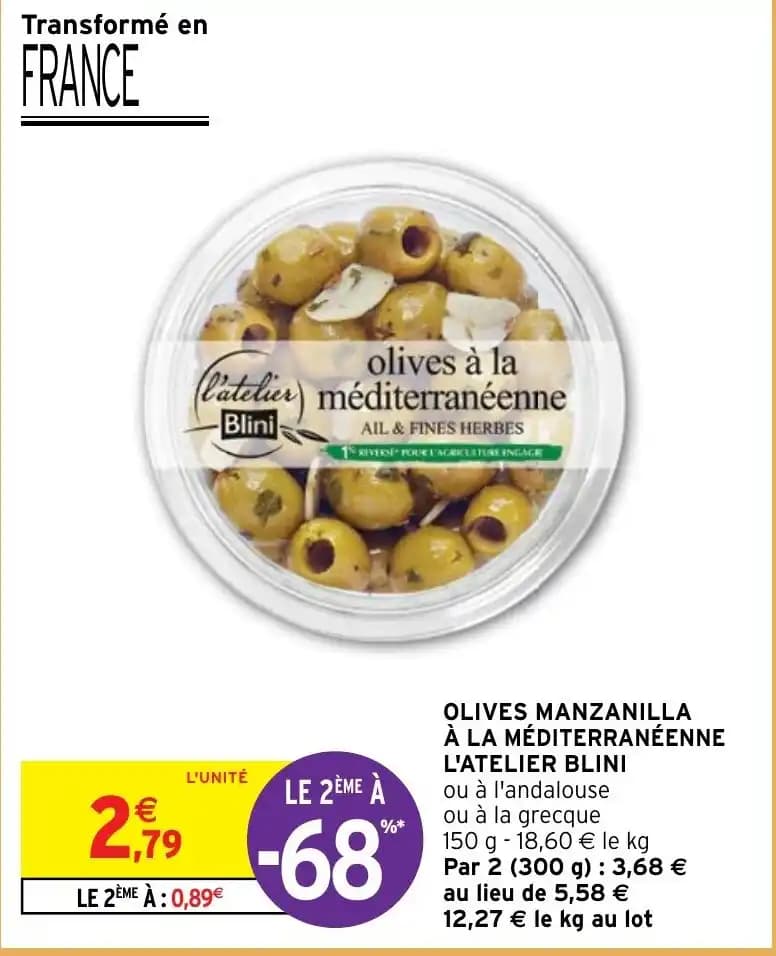 OLIVES MANZANILLA À LA MÉDITERRANÉENNE L'ATELIER BLINI