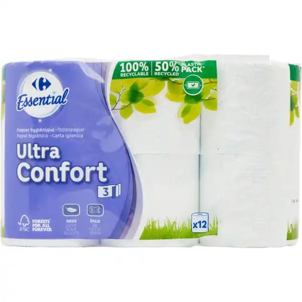 CARREFOUR ESSENTIAL Papier toilette Ultra Confort