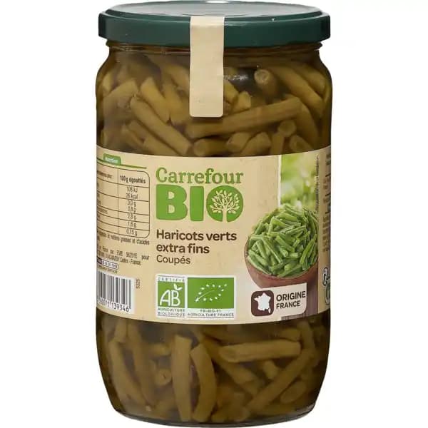 CARREFOUR BIO Haricots verts extra-fins coupés