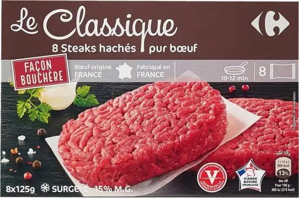 CARREFOUR Steaks hachés surgelés