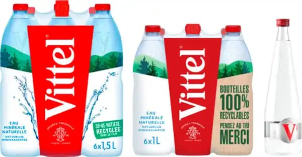 VITTEL SUR TOUS LES PACKS D'EAU MINÉRALE NATURELLE ET BOUTEILLES AROMATISÉES