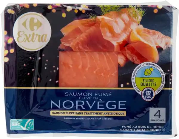 CARREFOUR EXTRA Saumon fumé ASC Filière Qualité