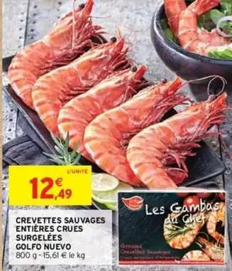 Golfo nuevo - crevettes sauvages entières crues surgelées