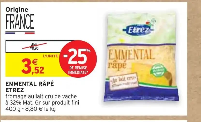 ETREZ EMMENTAL RÂPÉ