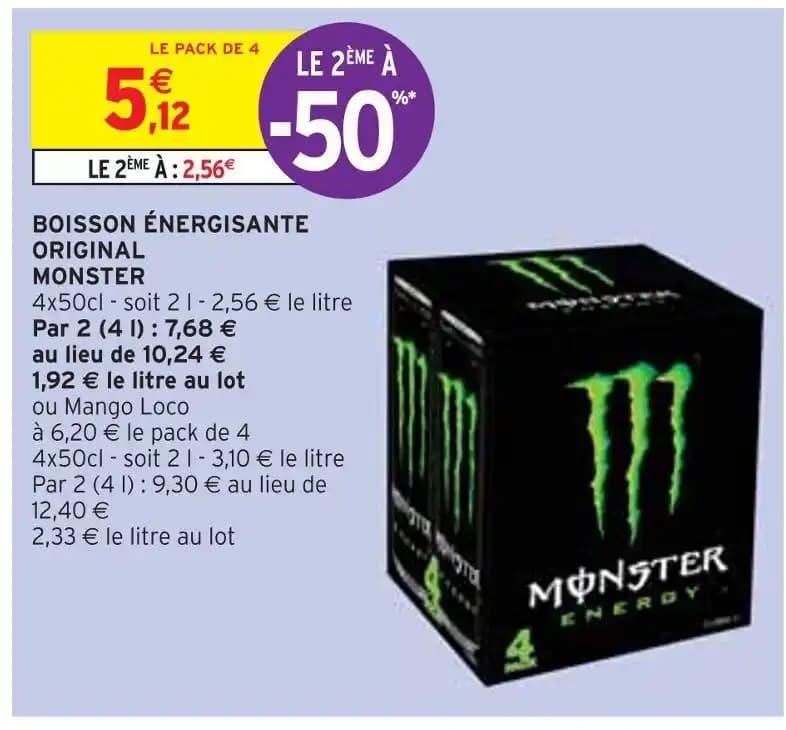 MONSTER BOISSON ÉNERGISANTE ORIGINAL
