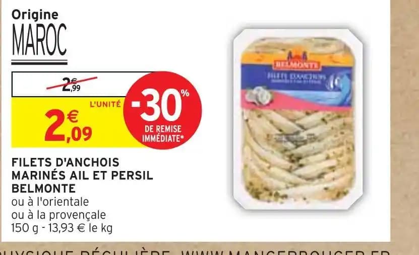 BELMONTE FILETS D'ANCHOIS MARINÉS AIL ET PERSIL
