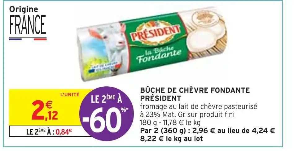 PRÉSIDENT BÛCHE DE CHÈVRE FONDANTE