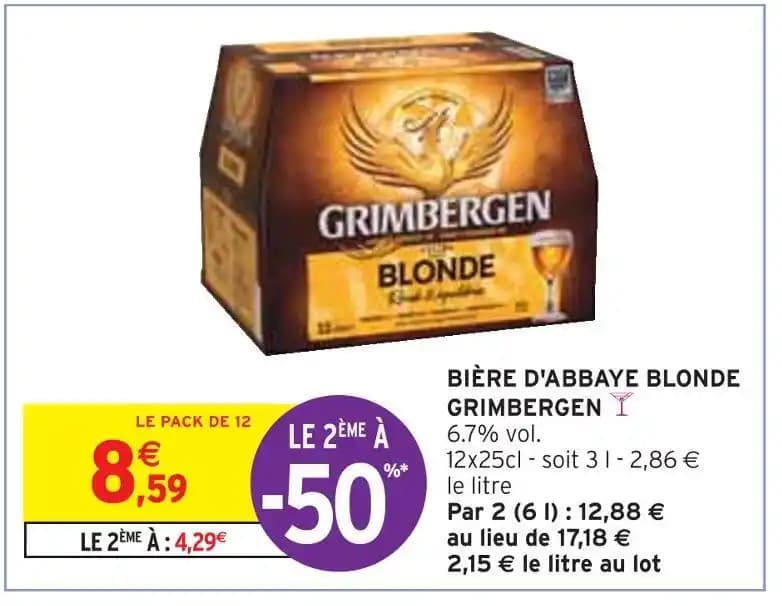 GRIMBERGEN BIÈRE D'ABBAYE BLONDE