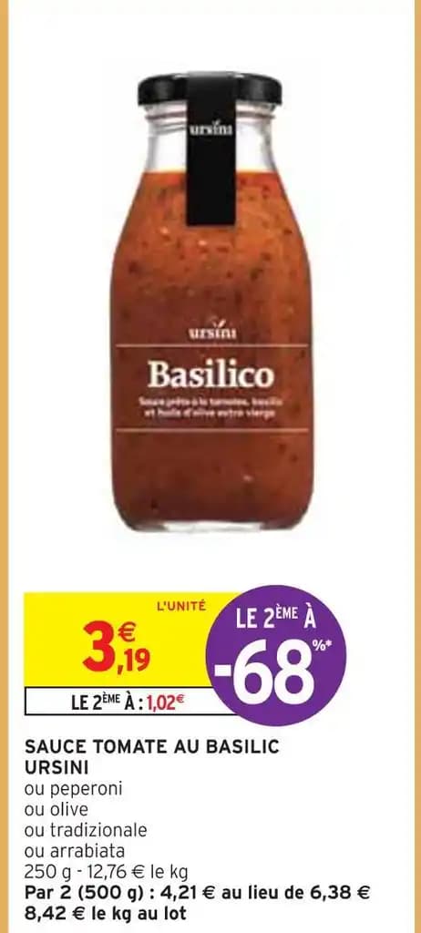 URSINI SAUCE TOMATE AU BASILIC