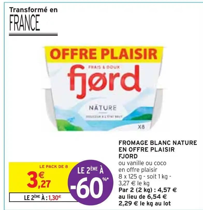 FJORD FROMAGE BLANC NATURE EN OFFRE PLAISIR