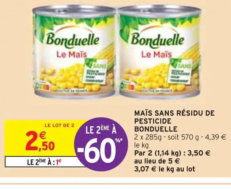 BONDUELLE MAÏS SANS RÉSIDU DE PESTICIDE