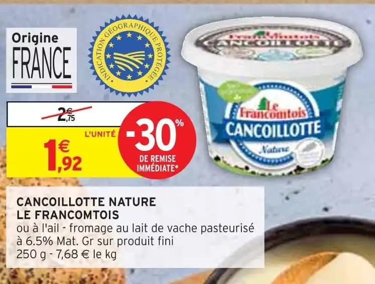 LE FRANCOMTOIS CANCOILLOTTE NATURE