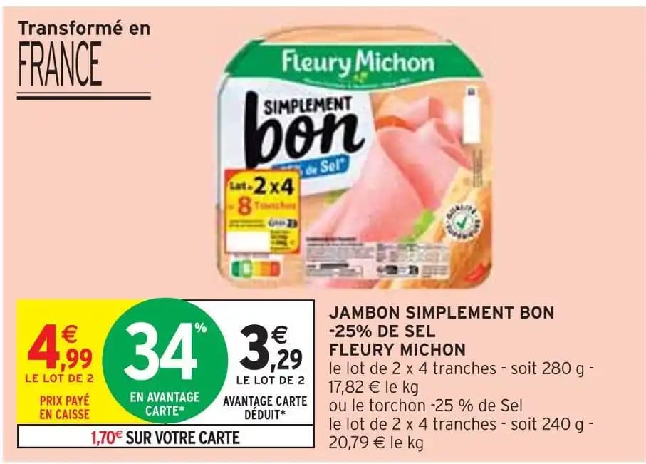 FLEURY MICHON JAMBON SIMPLEMENT BON -25% DE SEL