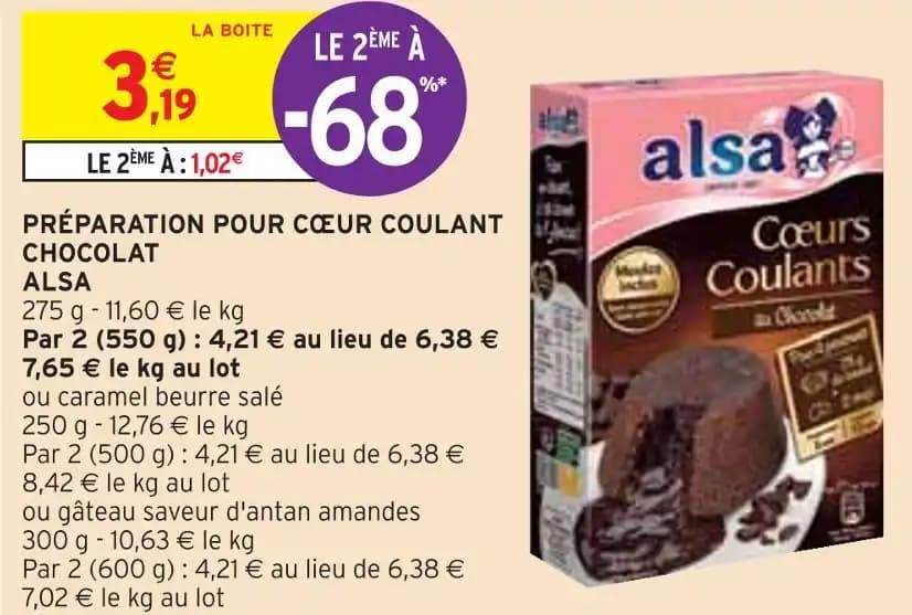 ALSA PRÉPARATION POUR CŒUR COULANT CHOCOLAT