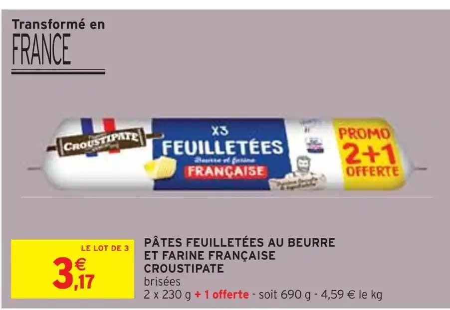 CROUSTIPATE PÂTES FEUILLETÉES AU BEURRE ET FARINE FRANÇAISE