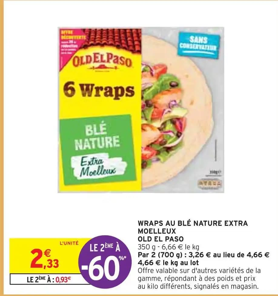 OLD EL PASO WRAPS AU BLÉ NATURE EXTRA MOELLEUX
