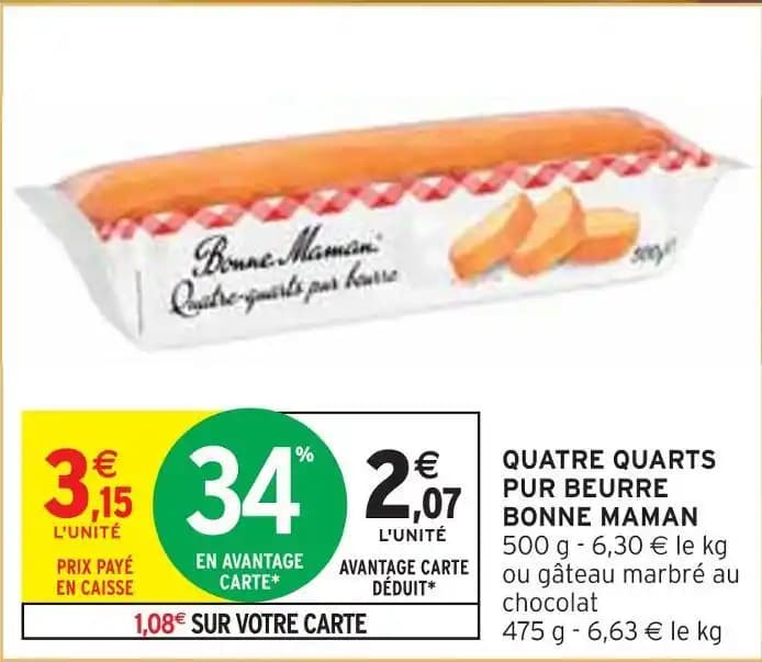 BONNE MAMAN QUATRE QUARTS PUR BEURRE