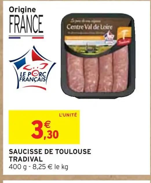 TRADIVAL SAUCISSE DE TOULOUSE