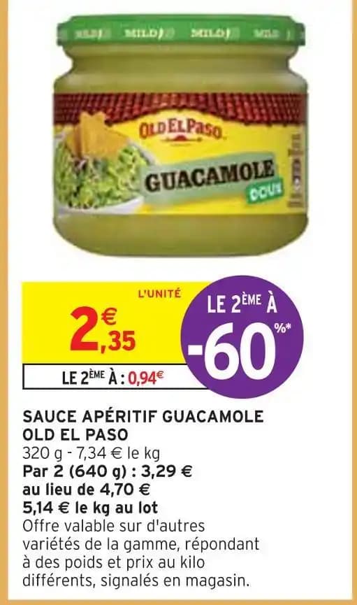 OLD EL PASO SAUCE APÉRITIF GUACAMOLE