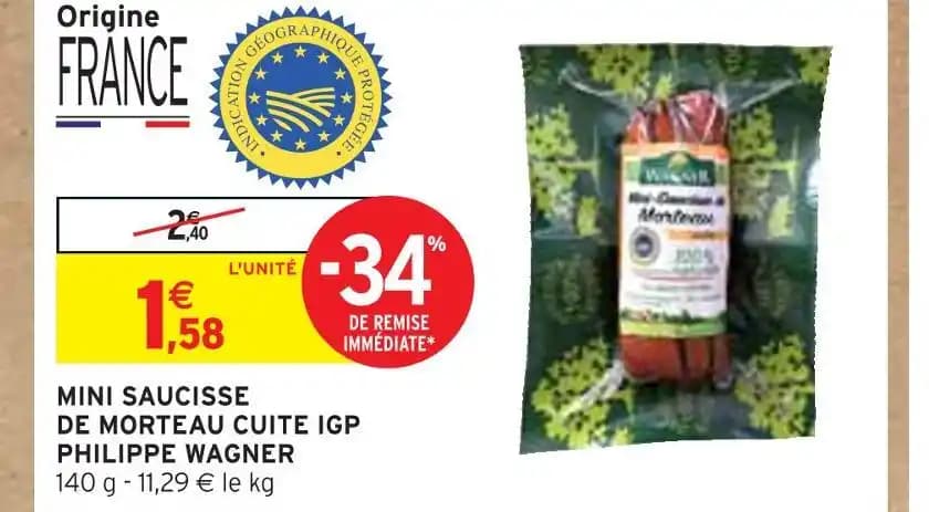 PHILIPPE WAGNER MINI SAUCISSE DE MORTEAU CUITE IGP