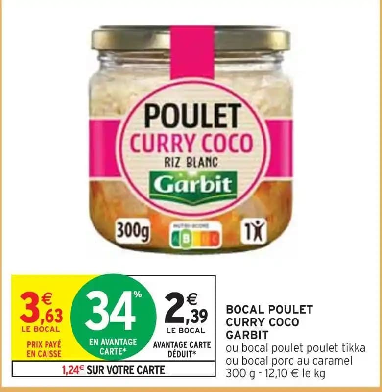 GARBIT BOCAL POULET CURRY COCO