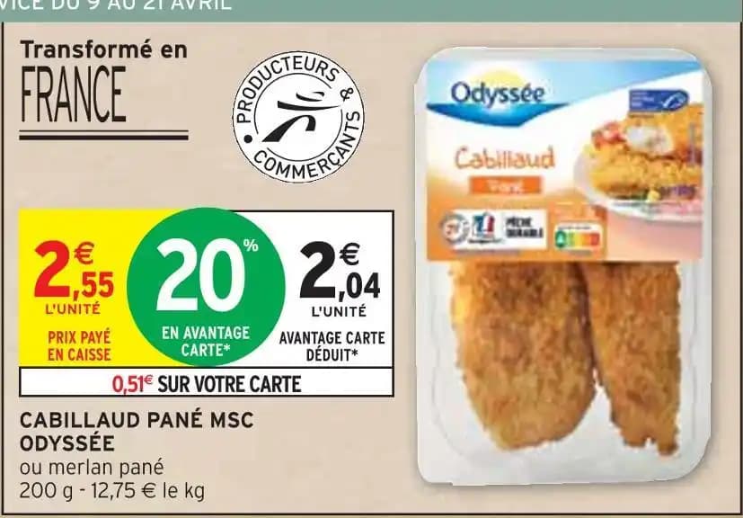 ODYSSÉE CABILLAUD PANÉ MSC