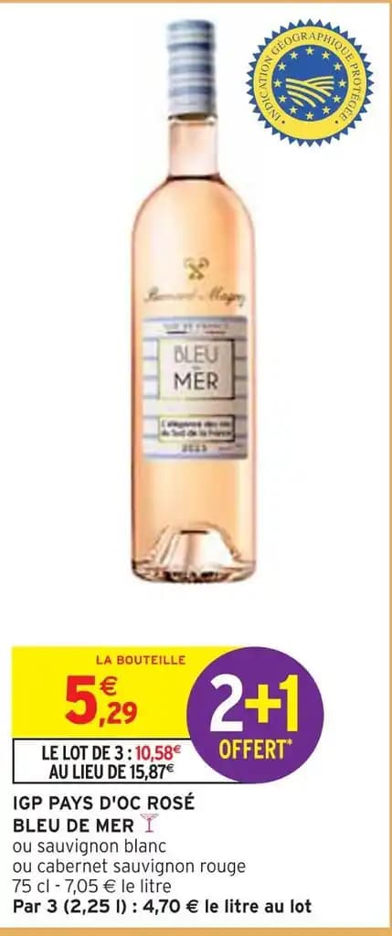 BLEU DE MER IGP PAYS D'OC ROSÉ