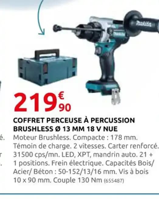 COFFRET PERCEUSE À PERCUSSION BRUSHLESS Ø 13 MM 18 V NUE