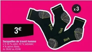 Socquettes de trevail homme