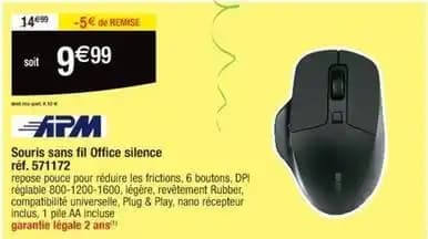 Apm souris sans fil office silence réf. 571172