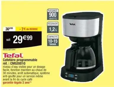 Tefal - cafetière programmable cm520d10