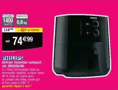 Philips - airfryer essential compact hd9200/90