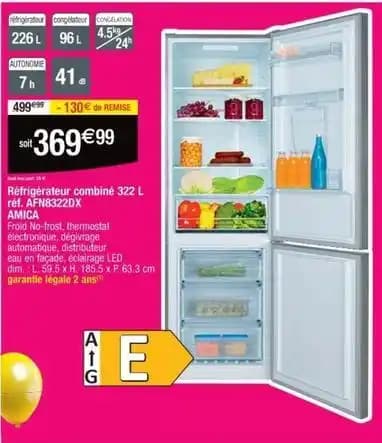 Amica - réfrigérateur combiné afn8322dx