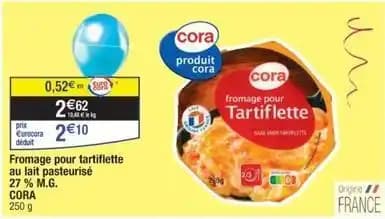 Cora - fromage pour tartiflette au lait pasteurisé 27 % m.g