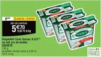 Société - roquefort cave saveur a.o.p. au lait cru de brebis