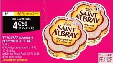 Saint albray - gourmand et crémeux 33 % m.g