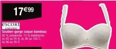 Escort - soutien gorge coque bandeau