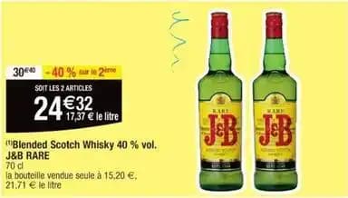 J&b - blended scotch whisky 40 % vol. rare