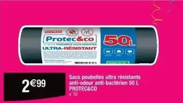 Protec&co sacs - poubelles ultra résistants anti odeur anti bactérien