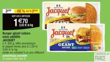 Jacquet - burger géant nature sans additifs