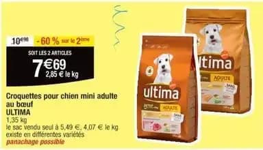 Ultima - croquettes pour chien mini adulte au bœuf