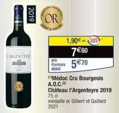 Château l'argenteyre - médoc cru bourgeois a.o.c. 2019