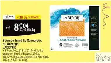 Labeyrie - saumon fumme le sauvoureux de norvege