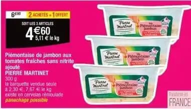 Pierre martinet - piemontaise de jambon aux tomates