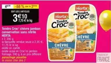 Herta - tendre croc chevree jambon