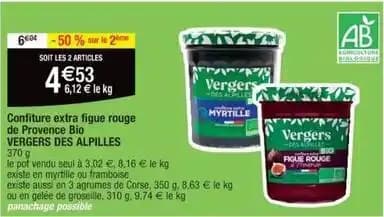 Vergers des alpilles - confiture extra figue rouge de provence bio